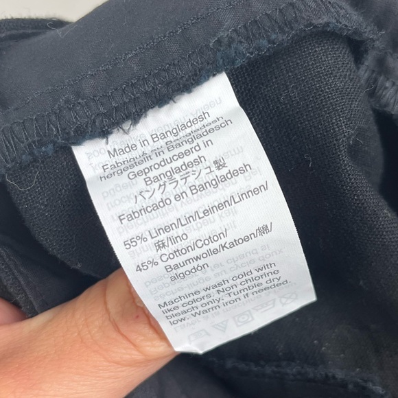 J.Crew 4” Linen Cotton Scalloped Hem Shorts Black 6 - Picture 9 of 10